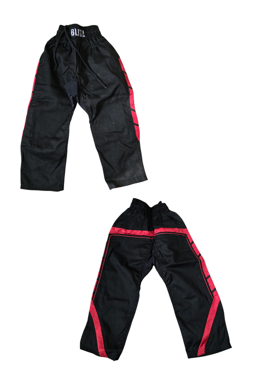 Blitz Polycotton Full Contact Kickboxing Trousers with Contrasting Trim continuing around the back